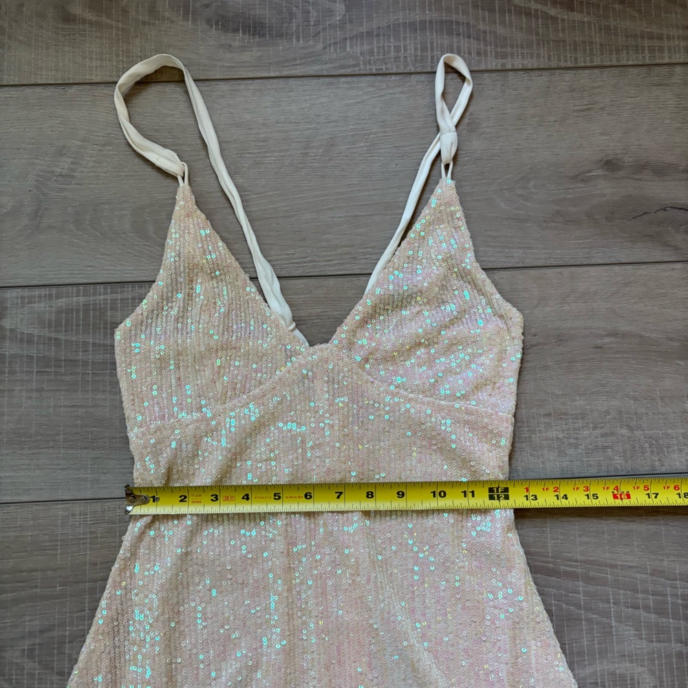 Free People Gold Rush Mini Dress in Icicle Pearl - Picture 8 of 13